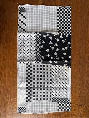 Black & White Patchwork Pattern Scarf
